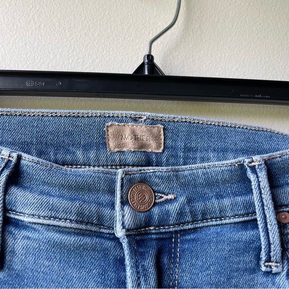 Mother The Mid-Rise Dazzler Ankle Fray Women’s Blue Denim Jeans Size 31 - Picture 6 of 15